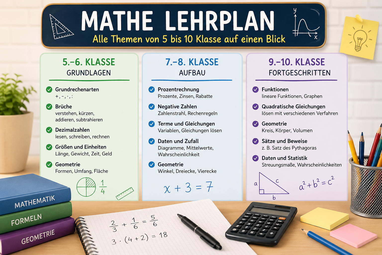 Mathe Lehrplan – Was du in der Schule lernen musst (einfach erklärt)
